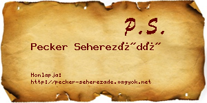 Pecker Seherezádé névjegykártya